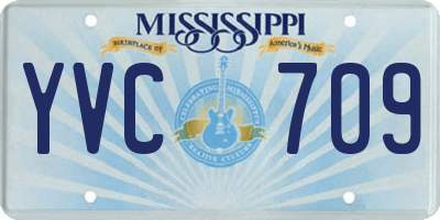 MS license plate YVC709
