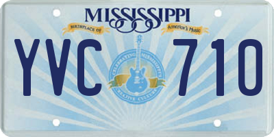 MS license plate YVC710