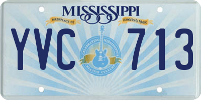 MS license plate YVC713