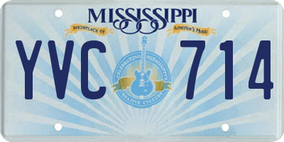 MS license plate YVC714