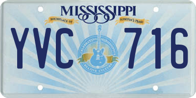 MS license plate YVC716