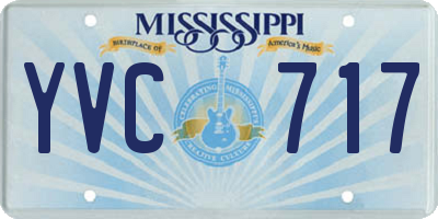 MS license plate YVC717