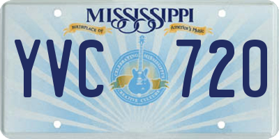 MS license plate YVC720