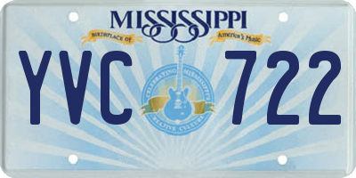 MS license plate YVC722