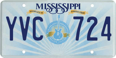 MS license plate YVC724