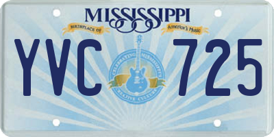MS license plate YVC725