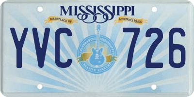 MS license plate YVC726