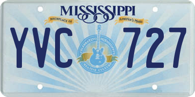 MS license plate YVC727
