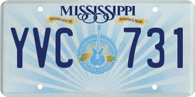 MS license plate YVC731