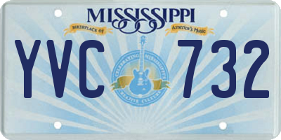 MS license plate YVC732