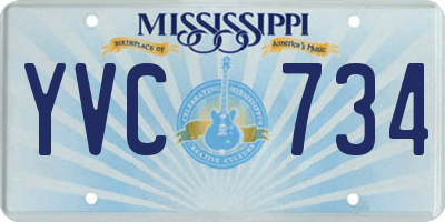 MS license plate YVC734