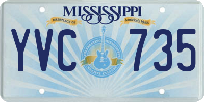 MS license plate YVC735