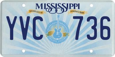 MS license plate YVC736
