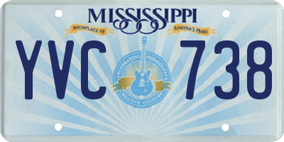MS license plate YVC738