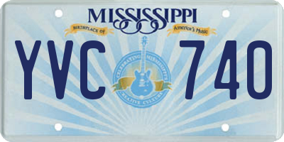 MS license plate YVC740