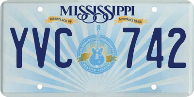 MS license plate YVC742