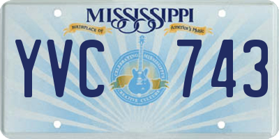 MS license plate YVC743