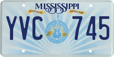 MS license plate YVC745