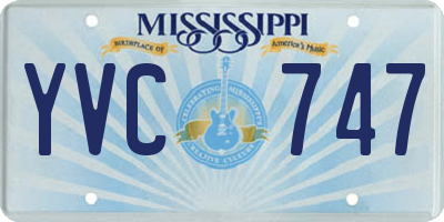 MS license plate YVC747