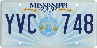 MS license plate YVC748