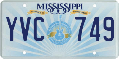 MS license plate YVC749