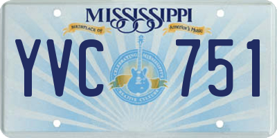 MS license plate YVC751