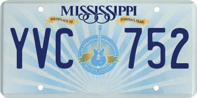 MS license plate YVC752