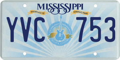 MS license plate YVC753