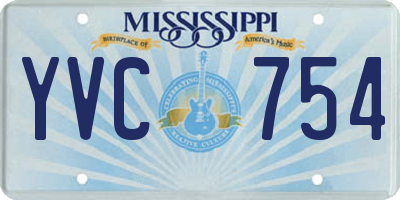 MS license plate YVC754