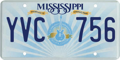 MS license plate YVC756