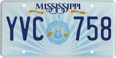MS license plate YVC758