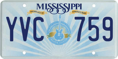 MS license plate YVC759