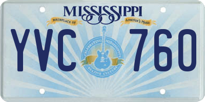MS license plate YVC760