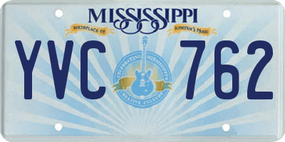 MS license plate YVC762
