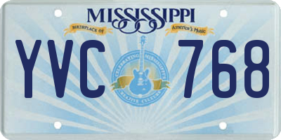 MS license plate YVC768