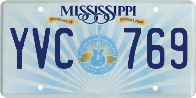 MS license plate YVC769