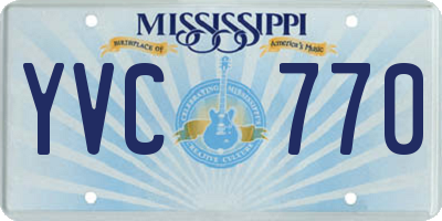 MS license plate YVC770