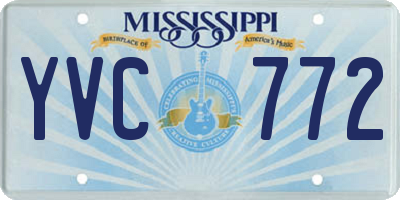 MS license plate YVC772