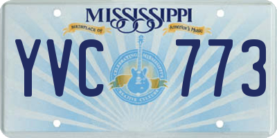 MS license plate YVC773