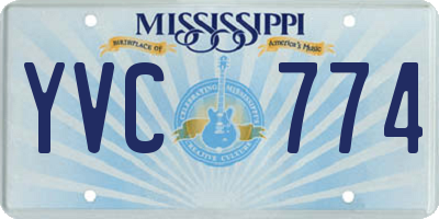 MS license plate YVC774