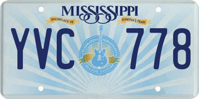 MS license plate YVC778