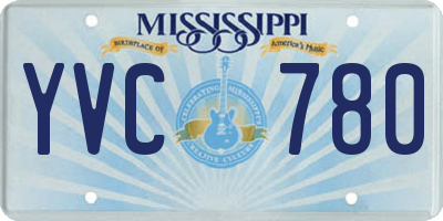 MS license plate YVC780