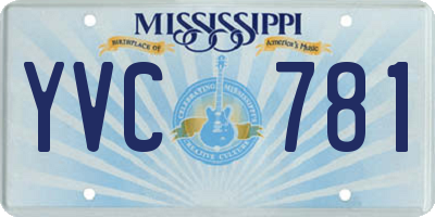 MS license plate YVC781