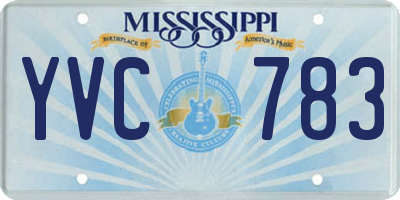 MS license plate YVC783