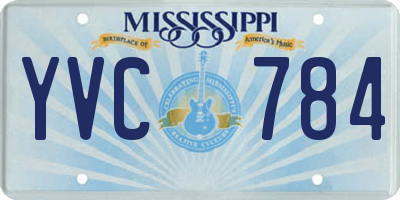 MS license plate YVC784