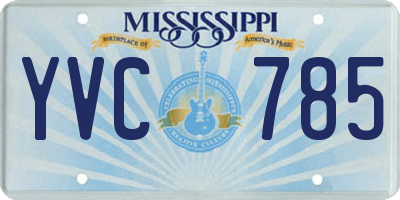 MS license plate YVC785