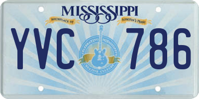 MS license plate YVC786