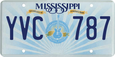 MS license plate YVC787