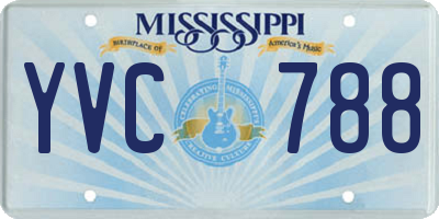 MS license plate YVC788