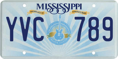 MS license plate YVC789